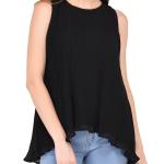 women black regular fit asymmetric top