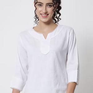 white viscose regular top