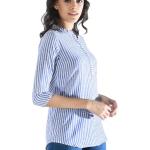 women's straight mandarin neck top