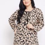 black printed plus size top