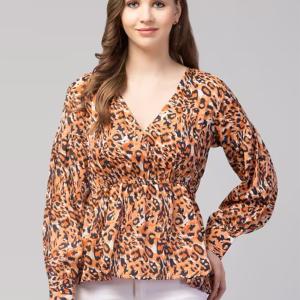 women's peplum v neck top