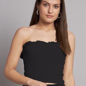 black solid crop top