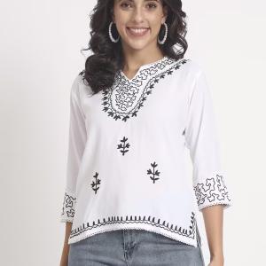 women embroidered regular top