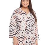 off white printed plus size top