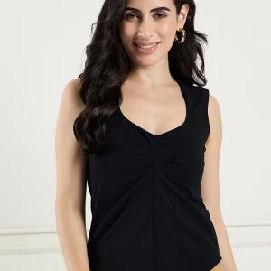 women black solids tank top top