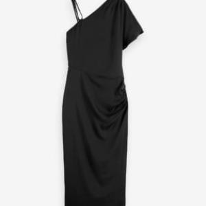 Asymmetric Midi Dress with Braid Detail