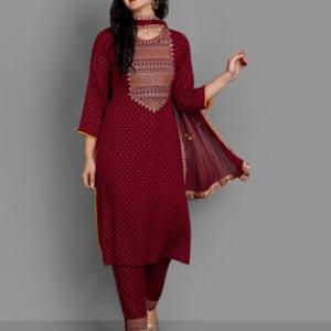 Embroidered Straight Kurta Set