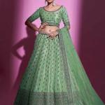 Embellished Flared Lehenga Choli Set with Dupatta