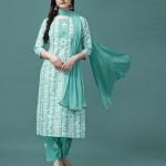 Women Printed Straight Kurta with Pants & Dupatta Set