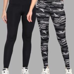 Pack of 2 Printed High-Rise Sports Leggings