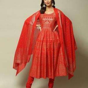 Women Printed Anarkali Suit Set