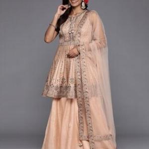 Embroidered Flared Kurta Set