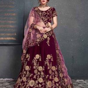 Women Embroidered Flared Lehenga Choli Set