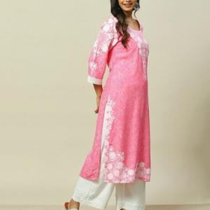 Women Lace Straight Kurta with Palazzos