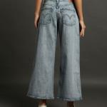 Women Mid-Wash Distressed 94 Baggy Wide-Leg Jeans