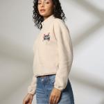 Women Regular Fit Sweatshirt with Embroidery