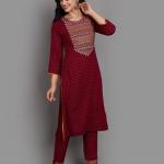 Embroidered Straight Kurta Set