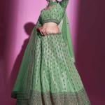 Embellished Flared Lehenga Choli Set with Dupatta