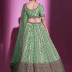 Embellished Flared Lehenga Choli Set with Dupatta