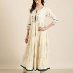 Embroidered Round-Neck Anarkali Kurta