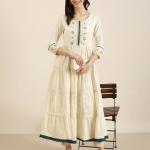 Embroidered Round-Neck Anarkali Kurta