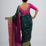 Floral Woven Saree with Tassels 