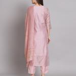 Floral Woven Straight Kurta with Pants & Dupatta