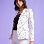 Women Geometric Print Single-Breasted Blazer