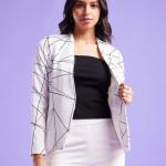 Women Geometric Print Single-Breasted Blazer