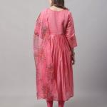 Women Embroidered Flared Kurta Pants & Dupatta Set