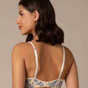 Floral Print Non-Wired Bra with Adjustable Strap