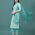 Women Printed Straight Kurta with Pants & Dupatta Set