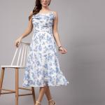 Women Floral Print Fit & Flare Dress