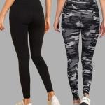 Pack of 2 Printed High-Rise Sports Leggings