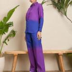 Women Ombre-Dyed Linen Shirt & Trousers Co-Ord Set