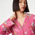 Women Floral Revere Collar Pyjama Top