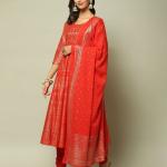 Women Printed Anarkali Suit Set