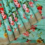 Women Floral Print Saree with Contrast Border