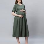 Women Fit and Flare Maternity Dress