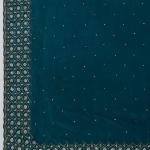 Teal Embellished Chinon Saree