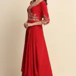 Buy Aastha Jain Sequins Front Open Kurta Set For Women Available online at Scrollnshops XL / Red