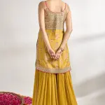 Bhumika Vaid - Women Yellow Kurta And Sharara Cotton Silk Printed Bloom Square Neck Set| Kanika's| Bridesmaid