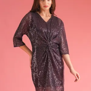 Globus Women Twisted Sequinned Party Dress (S) by SANKAN