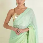 Buy Aastha Jain Sequins Pre Stitched Saree For Women Available online at ScrollnShops Blue / S