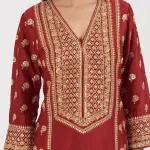 Bhumika Vaid Red Embroidered Kurta Set for Women at Lovel