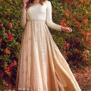 Buy Aastha Jain Embroidered Anarkali Set For Women Available online at Scrollnshops S / White