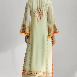 Bhumika Vaid Mint Hand Embroidered Kurta Set for Women at Lovel