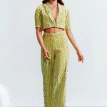 Eesha Mahajan - Iara Yellow Embroidered Pant Set M