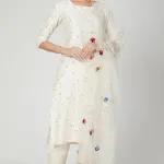 Aastha Jain White Embroidered Kurta Set for Women at Lovel