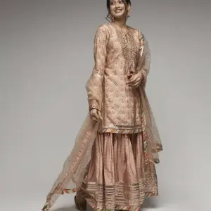 Bhumika Vaid Pink Tilla Short Garara with Kurta and Dupatta